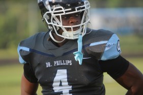 Dr. Phillips linebacker Fred Thomas is one of many high school players who are feeling the affects of the NCAA transfer portal. He has two FBS offers from Appalachian State and Bowling Green, but if it weren't for the portal, he's likely to have had many more. (Chris Hays/Orlando Sentinel)
