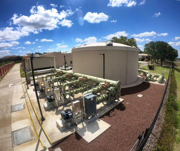 The City of Lake Mary Water Treatment Facility located southeast of the former Siemens-Stromberg telecommunications manufacturing plant off of Rinehart Road, in Lake Mary, photographed Thursday, April 20, 2023. (Joe Burbank/Orlando Sentinel)