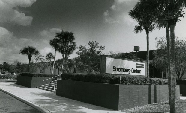 The Stromberg-Carlson plant, as the Lake Mary factory tied to chemical pollution was known when it first opened in 1968, photographed on Sept. 30, 1982. (Dennis Wall/Orlando Sentinel)