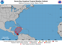 The hurricane season may still have another tropical depression or storm in order with the National Hurricane Center giving high odds a system will form in the Caribbean this week.